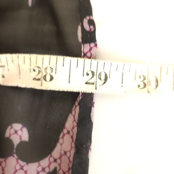 Chico's 0 Womens 4 Purple Floral Flower Sheer Button Up Tunic Blouse Top Shirt - Picture 7 of 7